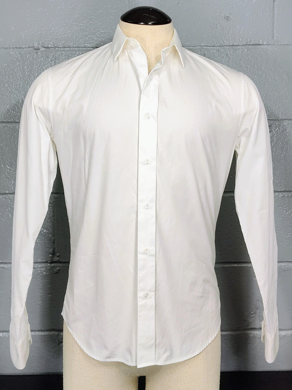 Sandro Paris Men's White Long-Sleeve Dress Shirt